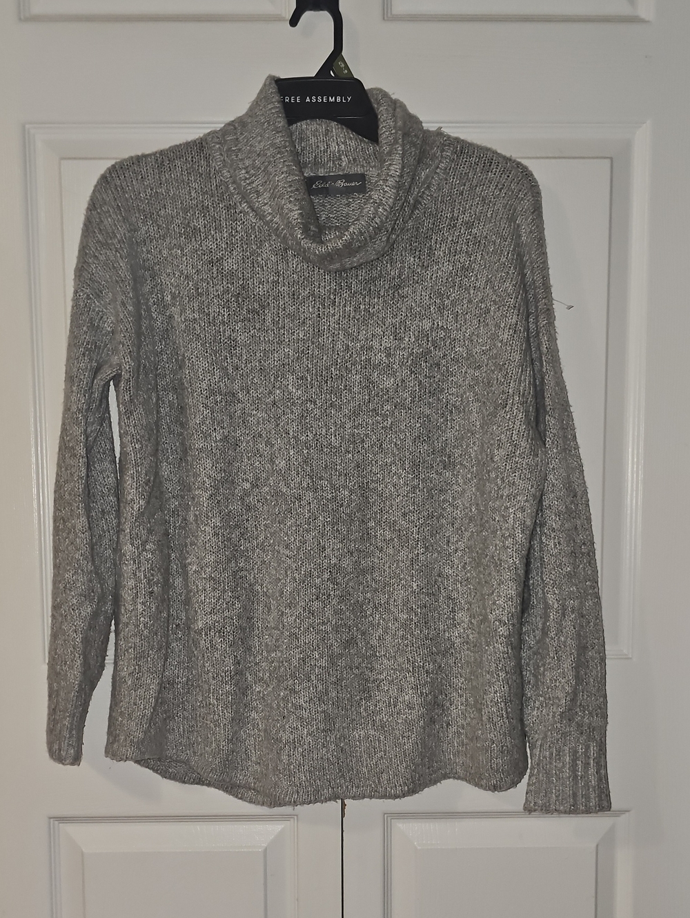 Eddie Bauer Gray Marled Cowl Neck Sweater Large
